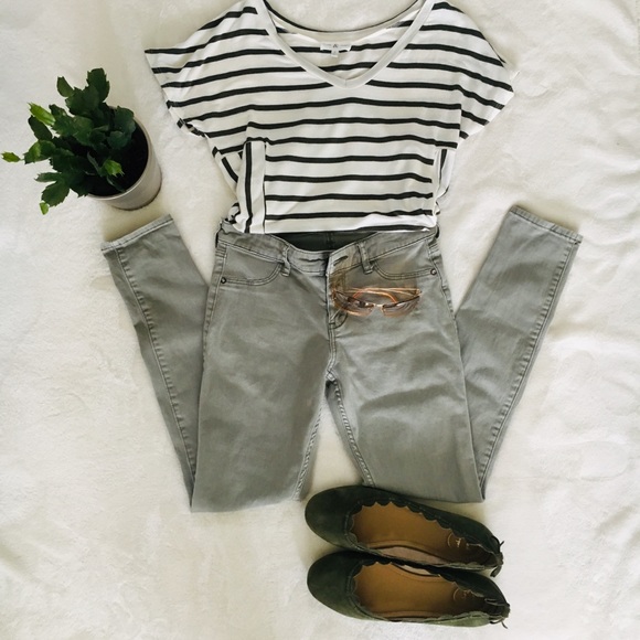 Thyme and Honey Tops - Thyme and Honey Striped V-neck Top